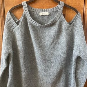 Off the shoulder soft gray sweater. In excellent condition.